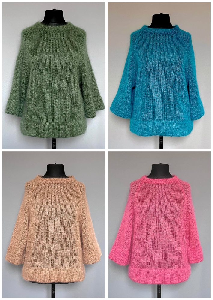 Adīts džemperis ar 3/4 piedurknēm