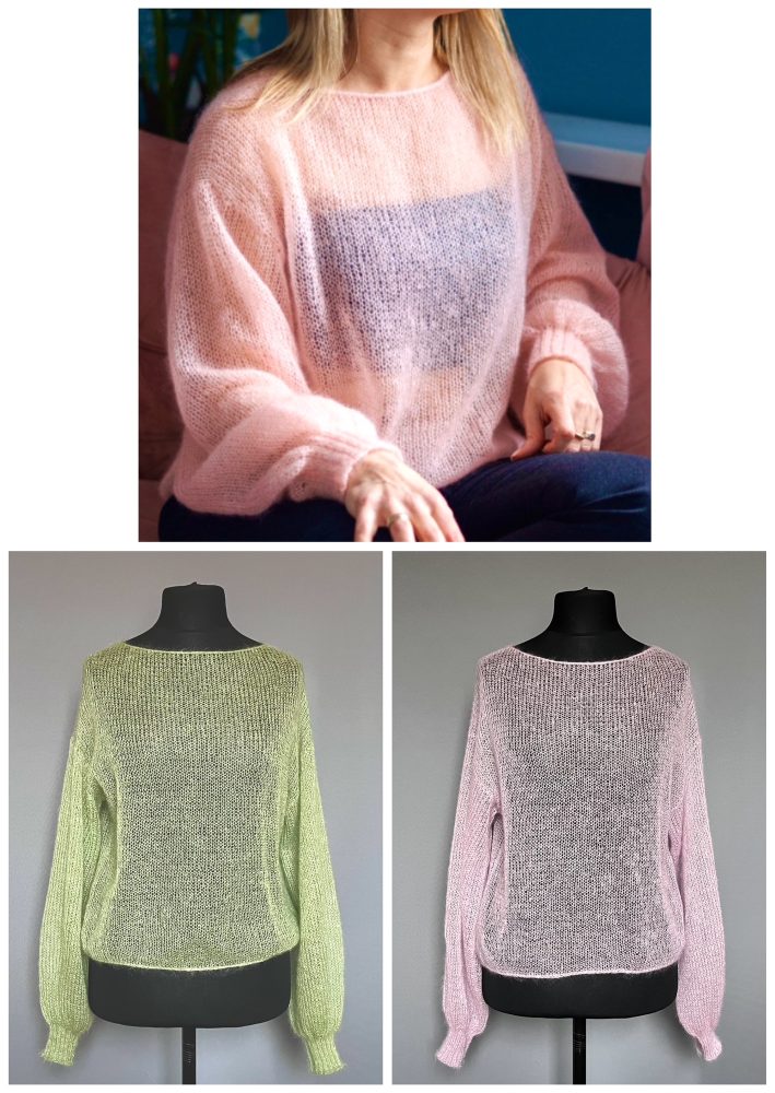 Adīts džemperis ar kuplām piedurknēm