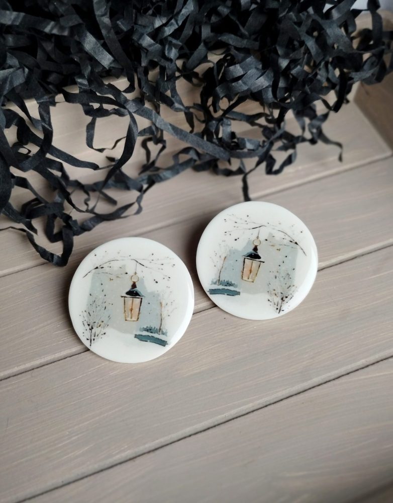 Polimērmāla auskari "Laternu stundā"