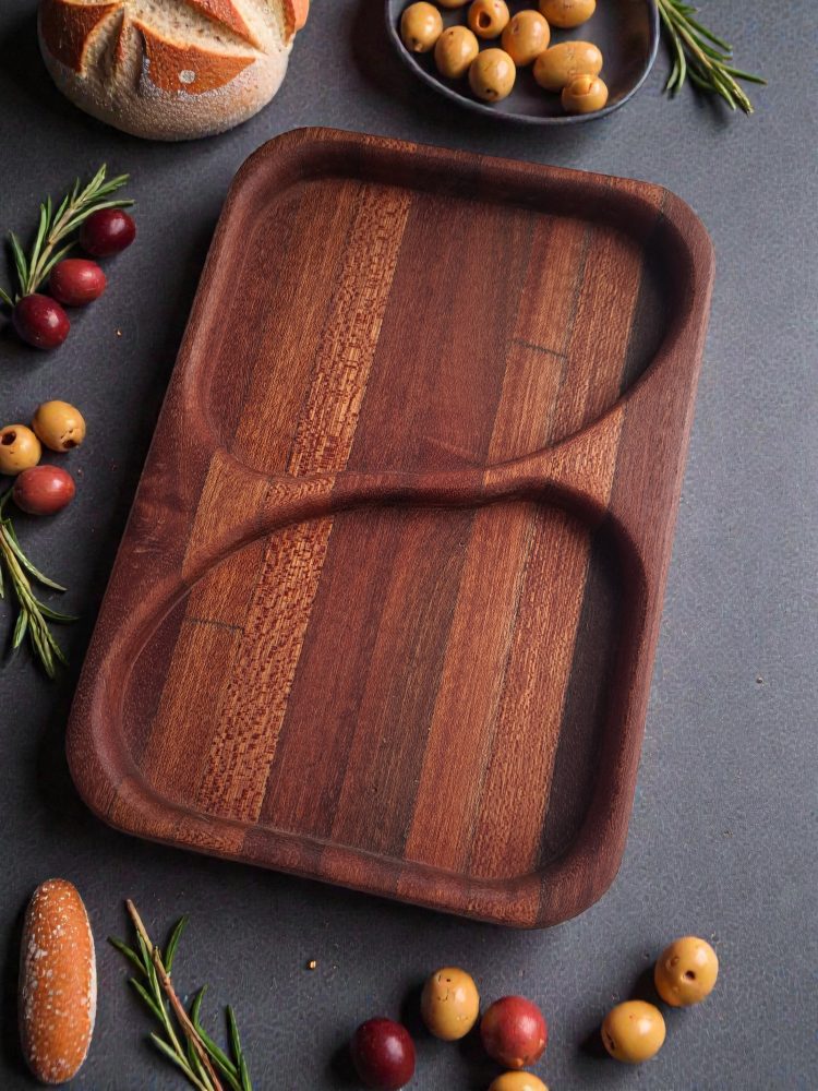 meranti koka servēšanas trauks