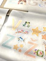 Pasteļtoņu alfabēta sienas uzlīmes bērnu istabai