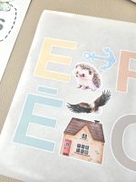 Mazais alfabēts pasteļtoņos – līmpapīra uzlīmes bērniem