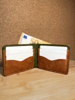 Klasisks salokāms Badalassi Carlo Pueblo ādas maks Oliva, roku šūts - Attēls 3