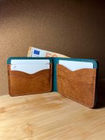 Klasisks salokāms Badalassi Carlo Pueblo ādas maks Ortensia, roku šūts - Attēls 3