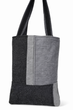 liela vilnas auduma soma pelēka