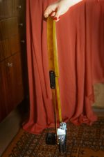 Retro stila ādas kameru siksna- Amber Grain - Attēls 4