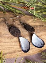 Melnie gliemežvāku auskari - Attēls 6