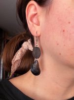 Melnie gliemežvāku auskari - Attēls 9