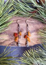 Dzintaru auskari ar čiekuriņiem