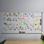 Uzlīmes Alfabēts, mazais izmērs. Dekors un mācību materiāls bērnu istabai