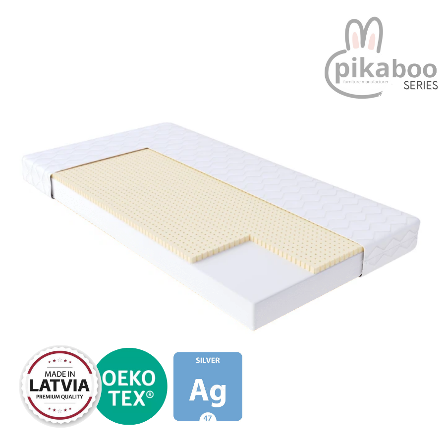 Bērnu matracis "PikaBoo" Latex soft SILVER 10cm