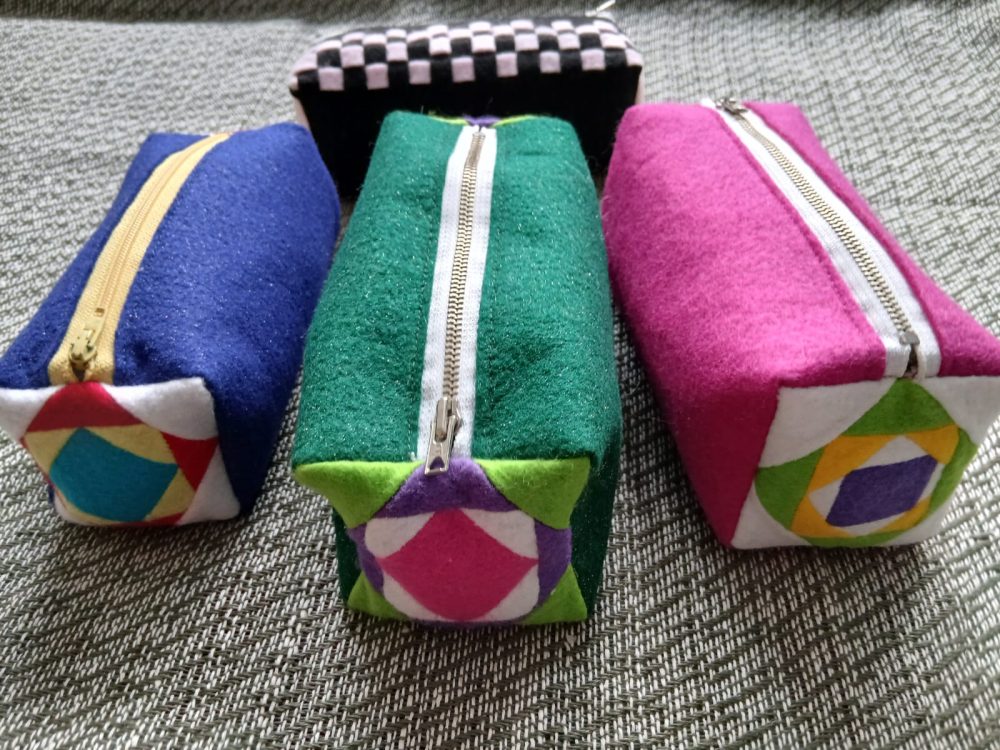 Mīksti filca maciņi ar rāvējslēdzēju