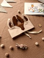 Stirnas maska bērniem ar kokvilnas aukliņu un filca ragiem.