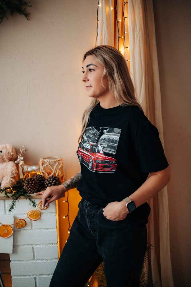 Kokvilnas T-krekls ar BMW E30 dizainu