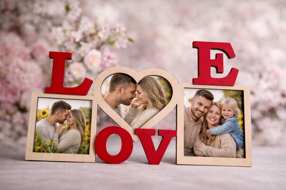 Koka fotorāmis "LOVE"