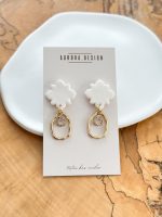 Balti polimērmāla auskari GRACE - Attēls 2