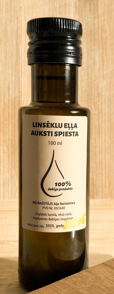 Linsēklu eļļa auksti spiesta