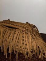 Boho stila bārkstainā soma brūna