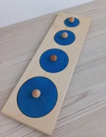 Koka ģeometriskā apļu puzle ZILA - Attēls 3