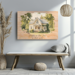 Personalizēts koka dekors ūdenskrāsu zīmējumā - Attēls 3