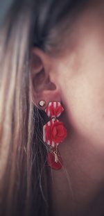 Auskari sarkanie ZIEDI - Attēls 3