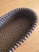 Tamborēts ovāls interjera grozs GRAFIT haki - Attēls 3