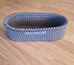 Tamborēts ovāls interjera grozs GRAFIT haki - Attēls 4