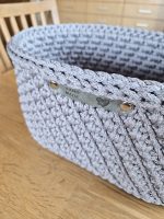 Tamborēts interjera grozs VIJA ovāls, pelēks - Attēls 3