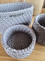 Tamborēts interjera grozs VIJA ovāls, pelēks - Attēls 2