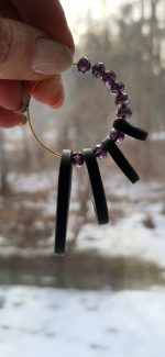 Melni auskari ar mirdzošām pērlītēm - Attēls 3