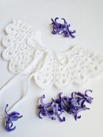 balta dekoratīvā apkaklīte meitenēm