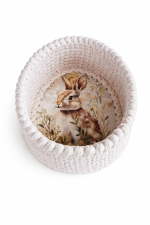 Tamborēts interjera grozs Pļavas zaķis