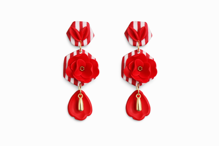 Auskari sarkanie ZIEDI