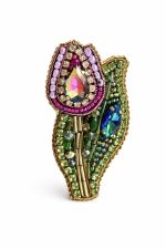 krāsaina broša zieds tulpe