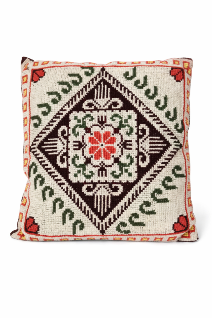 dekoratīvs spilvens ar rakstu roku darbs ražots Latvijā