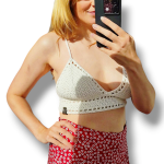 Tamborēts kokvilnas vasaras tops - Attēls 3