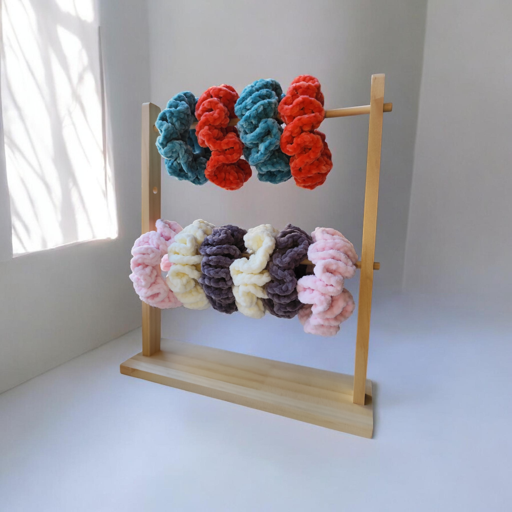 Tamborēta velveta matu gumija