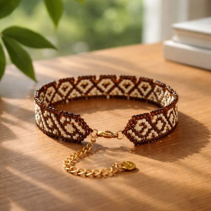 Sīkpērlīšu rokassprādze BRONZA