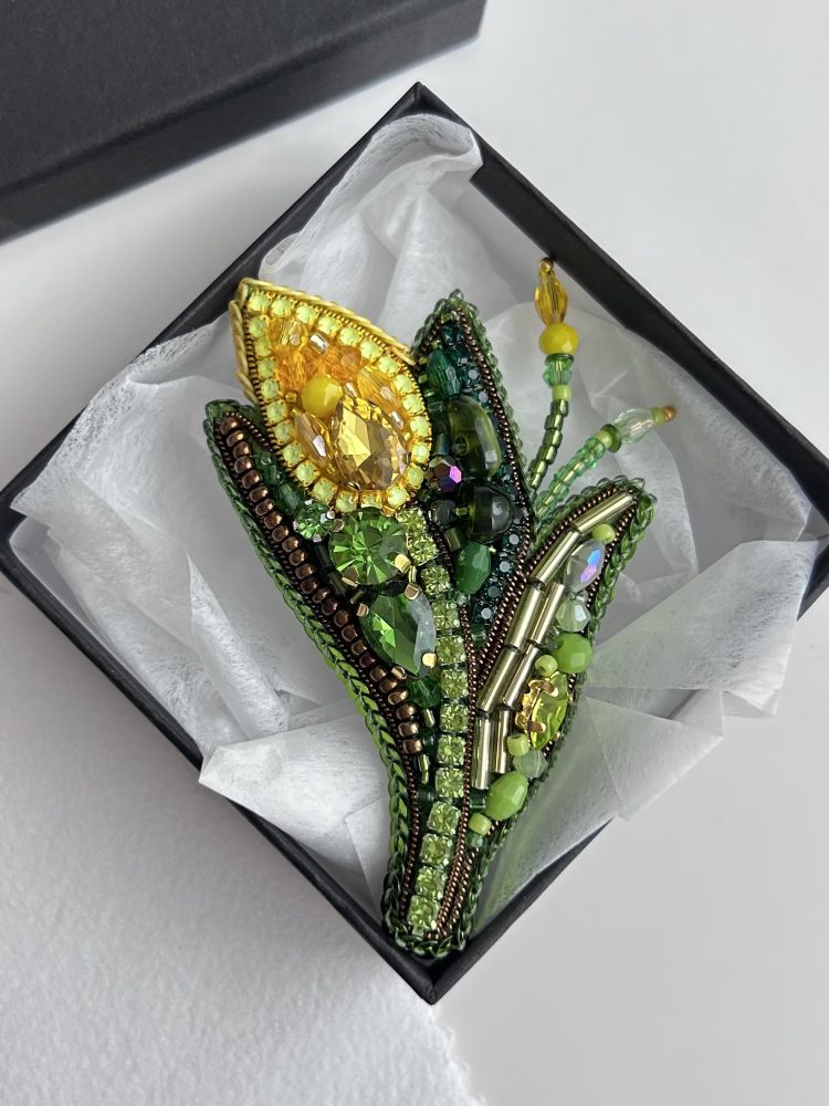 Broša dzeltena TULPĪTE