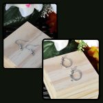 Sarkani makrame auskari ar stikla pērlēm - Attēls 8