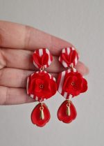 Auskari sarkanie ZIEDI