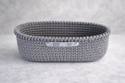 Tamborēts ovāls interjera grozs GRAFIT haki