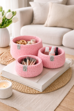 Tamborētu interjera grozu komplekts PERSIKS - Attēls 6