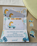 Personalizētas aploksnes bērniem. Bērnu dāvanu aploksnes dažādos dizainos – ar jūras dzīvniekiem, baloniem un dinozauriem, piemērotas dzimšanas dienai un vārda dienai, izlaidumiem.
