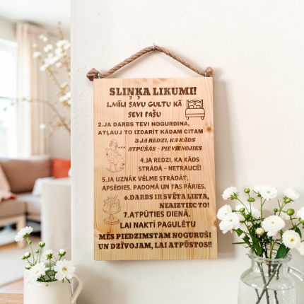 Koka dekors SLIŅĶA likumi