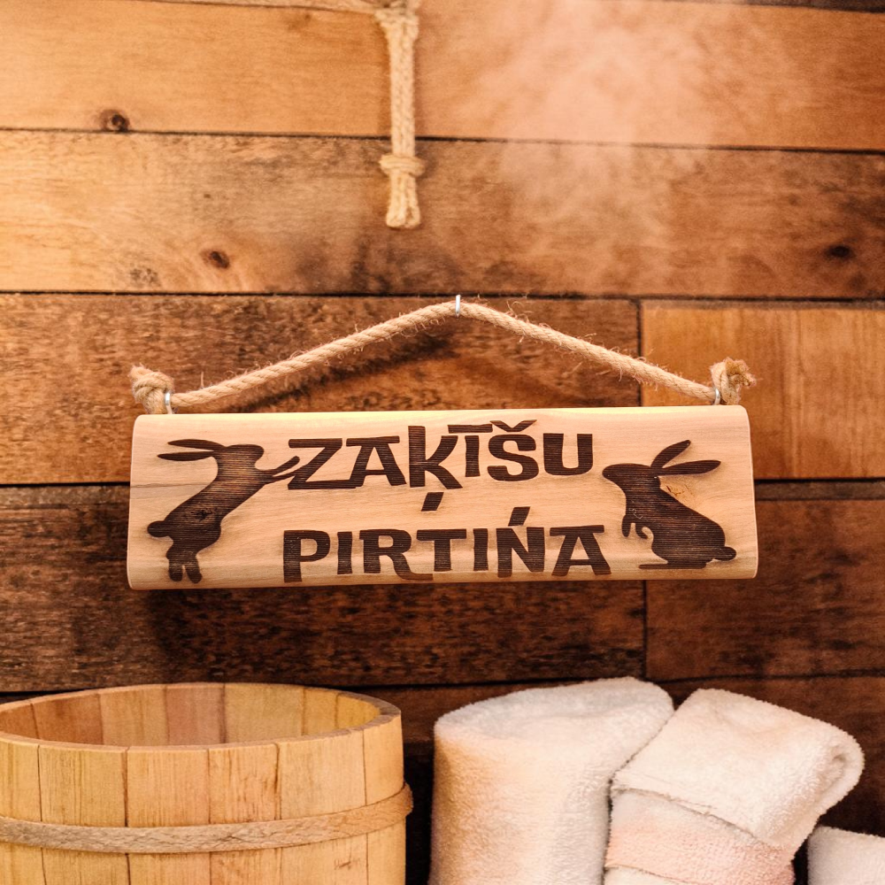 koka dekors zaķīšu pirtiņa