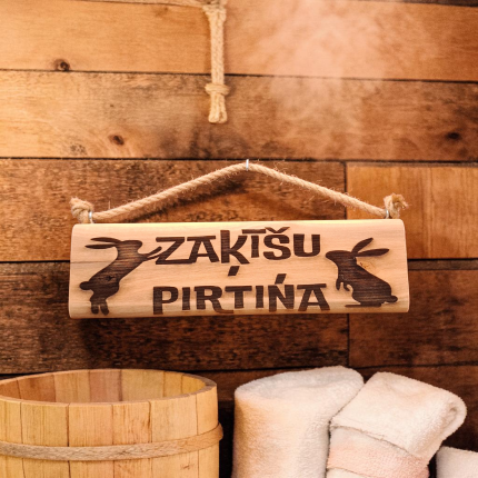 koka dekors zaķīšu pirtiņa