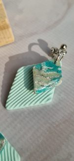 Jūras stikliņu zaļie auskari - Attēls 4