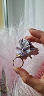 Gredzens ar ZIEDU gaiši violetā krāsā - Attēls 5