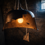 Industriāla lampa no veca čuguna poda